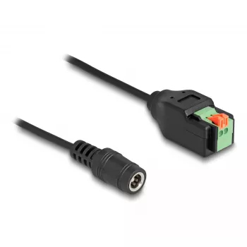 DeLOCK DC 2,1 x 5,5 mm pistikupesa 2-kontaktilise klemmiploki adapter 15 cm