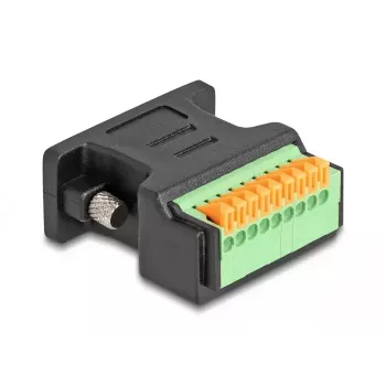 DeLOCK D-Sub 9 emane klemmiploki adapter surunupuga must