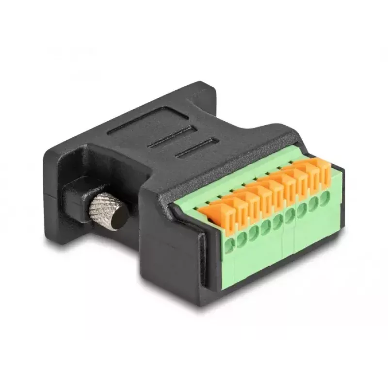 DeLOCK D-Sub 9 emane klemmiploki adapter surunupuga must