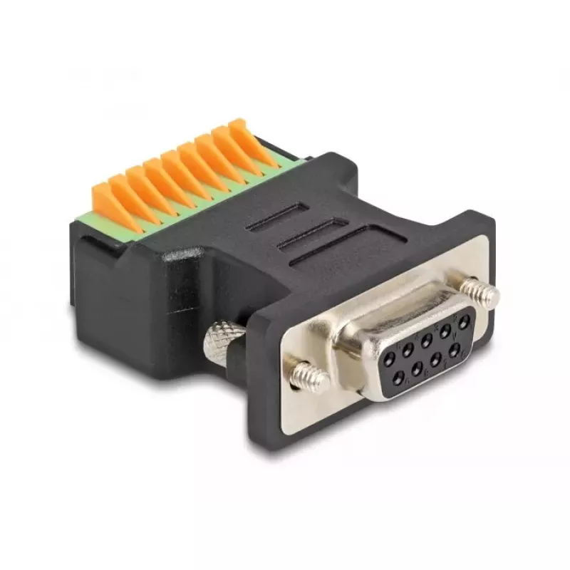 DeLOCK D-Sub 9 emane klemmiploki adapter surunupuga must