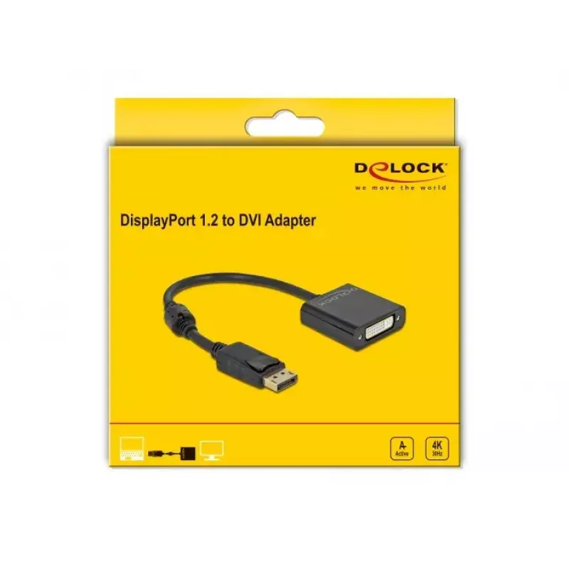 Adapter DisplayPort 1.2 isane DVI-emane 4K aktiivne DeLOCK 63482