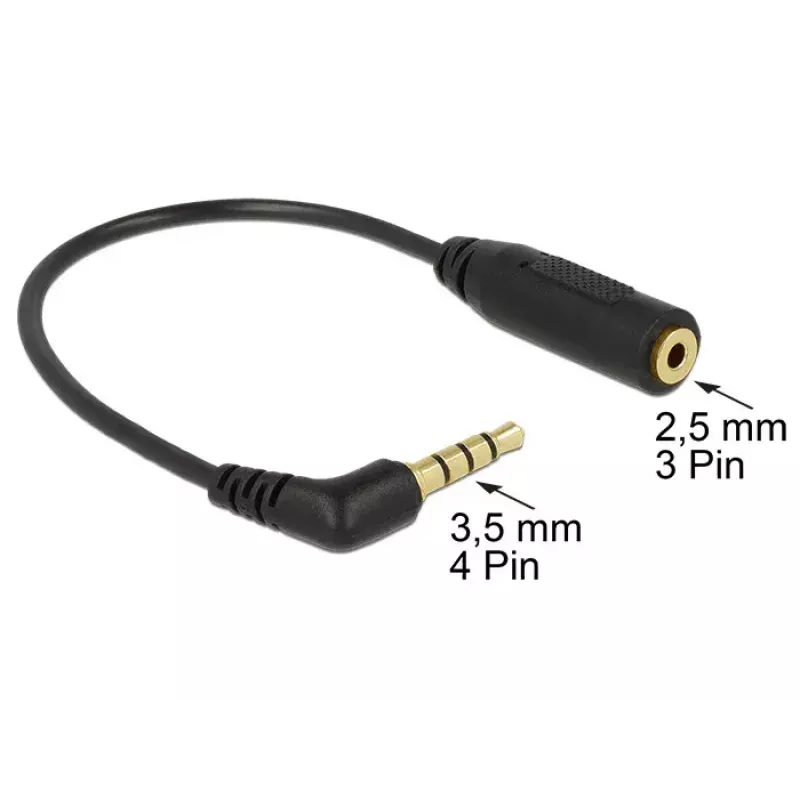 Audio kaabel DeLOCK 0.175m 3.5mm/2.5mm Must