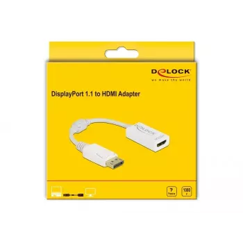 Adapter DisplayPort 1.1 isane – HDMI emane, passiivne, valge, DeLOCK 61015
