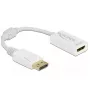 Adapter DisplayPort 1.1 isane – HDMI emane, passiivne, valge, DeLOCK 61015