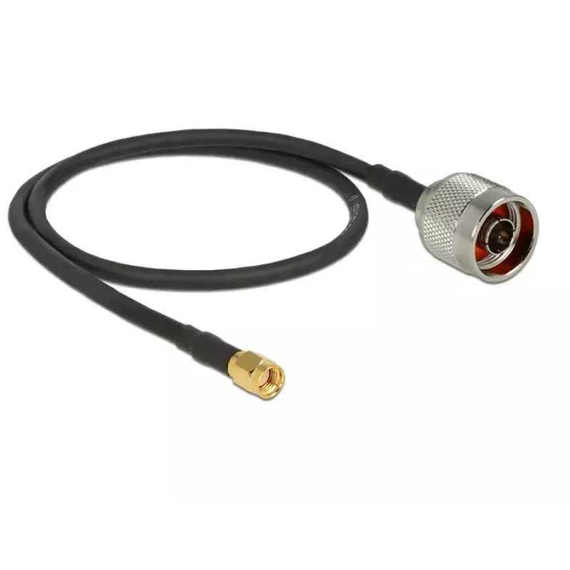 Koaksiaalkaabel DeLOCK 88937 CFD200 0.5 m RP-SMA Must