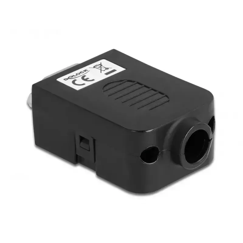 Juhtmepistik DeLOCK 66264 Sub-D 9 10 kontaktiga klemmiplokk Must