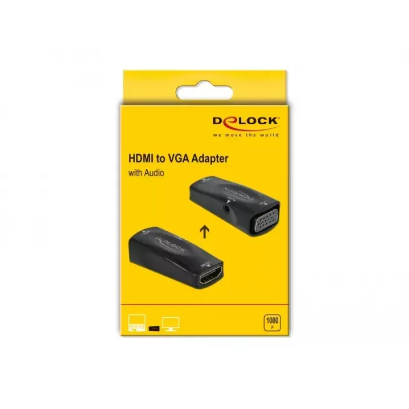 Adapter HDMI-A emane VGA emasele 1080p heliga DeLOCK 66560