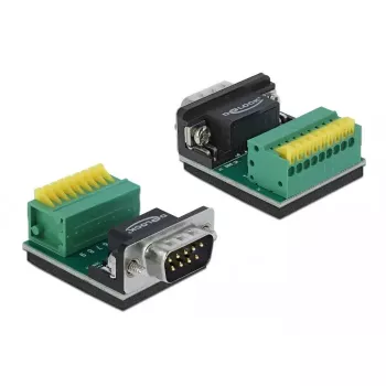 Wire Connector DeLOCK 66321 1 x Serial Sub-D 9 1 x 9 Pin Must roheline Silver kollane