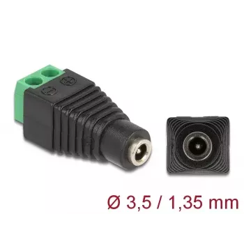 Adapter DC 1.35 x 3.5 mm emane klemmiplokk 2 kontakti DeLOCK 66730