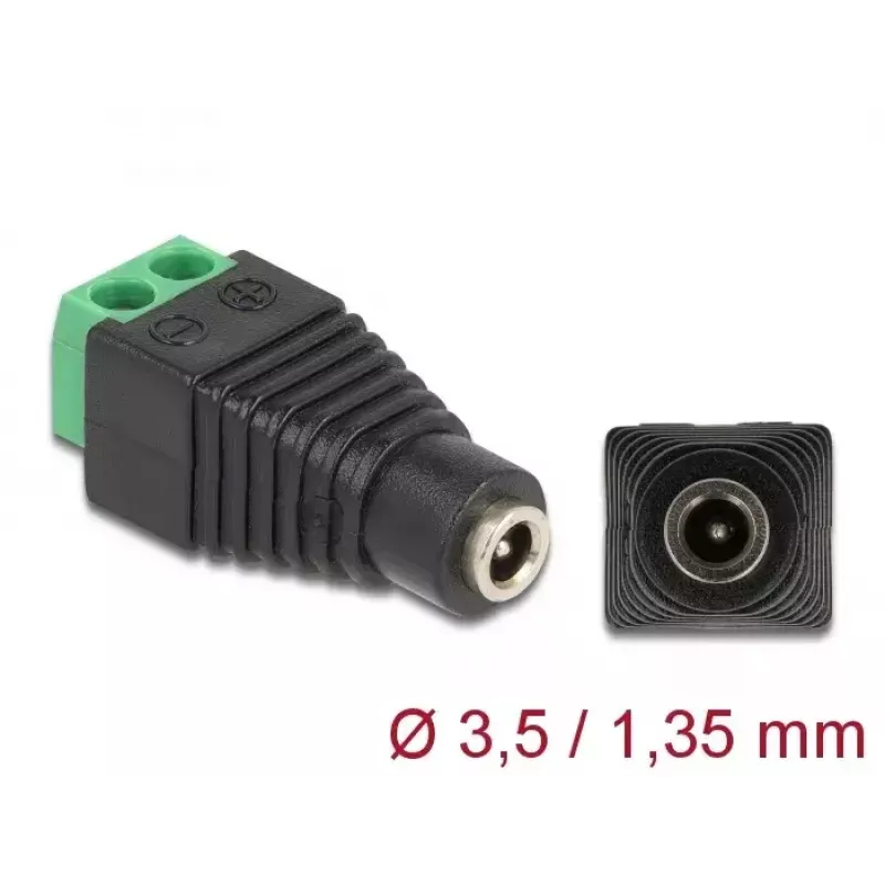Adapter DC 1.35 x 3.5 mm emane klemmiplokk 2 kontakti DeLOCK 66730