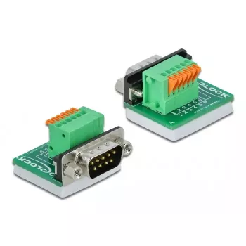 Juhtmepistik D-Sub 9 DeLOCK 66554 Roheline
