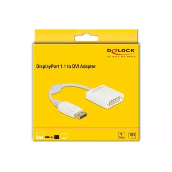 Adapter DisplayPort 1.1 isane DVI-D emasele, passiivne, valge DeLOCK 61010