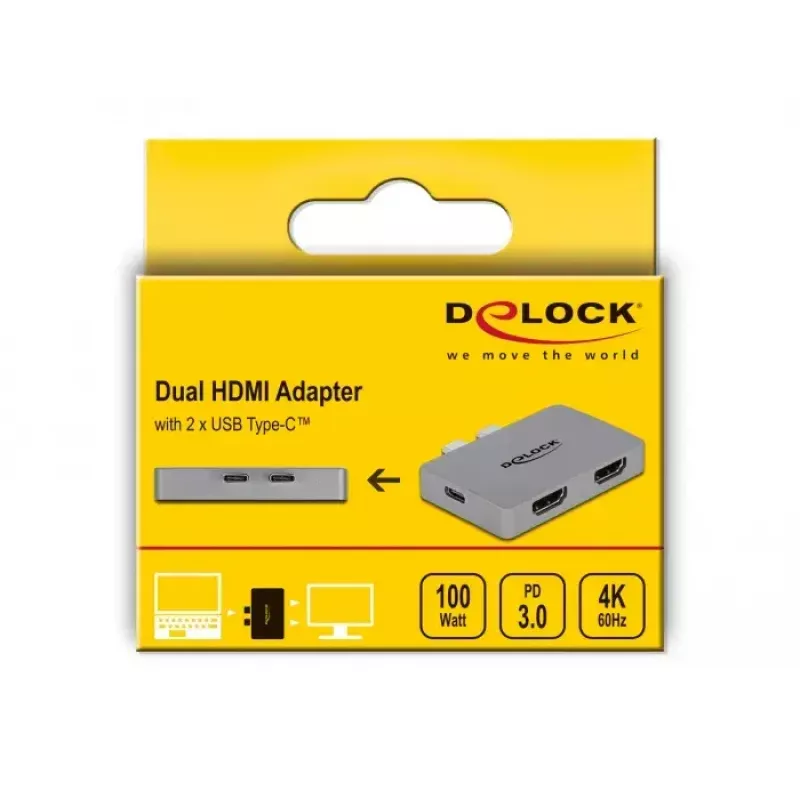 Kahe HDMI-ga adapter DeLOCK 64123 MacBookile