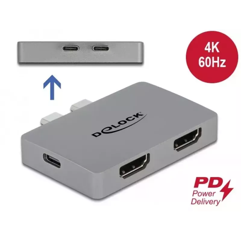 Kahe HDMI-ga adapter DeLOCK 64123 MacBookile
