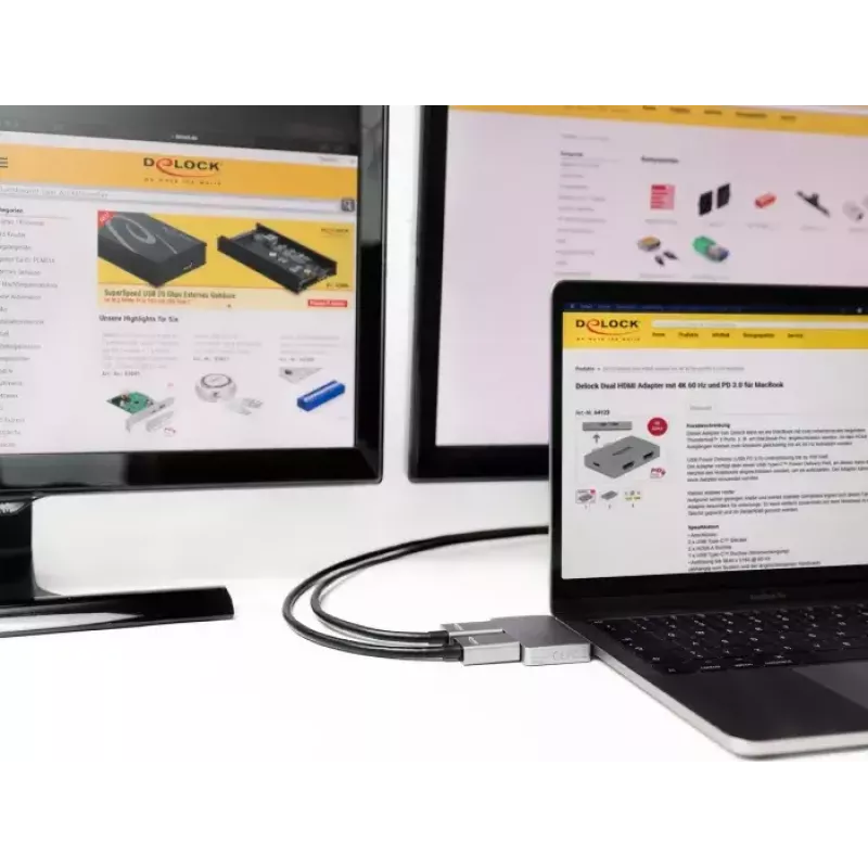 Kahe HDMI-ga adapter DeLOCK 64123 MacBookile