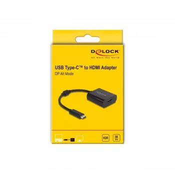 DeLOCK USB USB-C adapter HDMI-le 8K HDR must 0,15 m