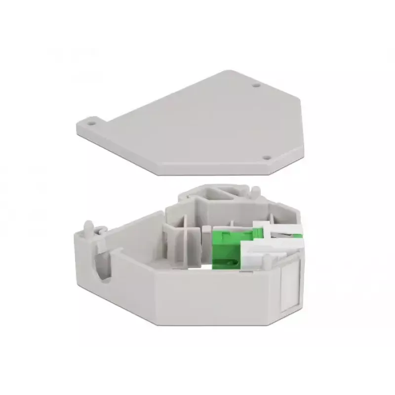 Keystone-moodul DELOCK 87165 — SC-SC adapter, roheline/hall/valge, 60,1×59,4×21,6 mm