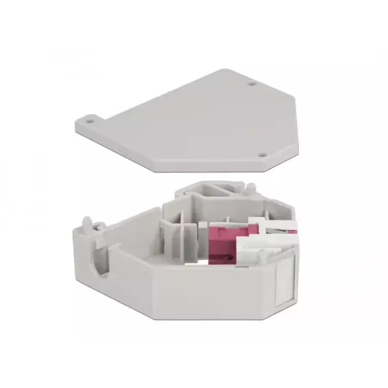 Keystone moodul DELOCK 87182 — SC-SC dupleksadapter, hall/lilla/valge, 60,1×59,4×21,6 mm