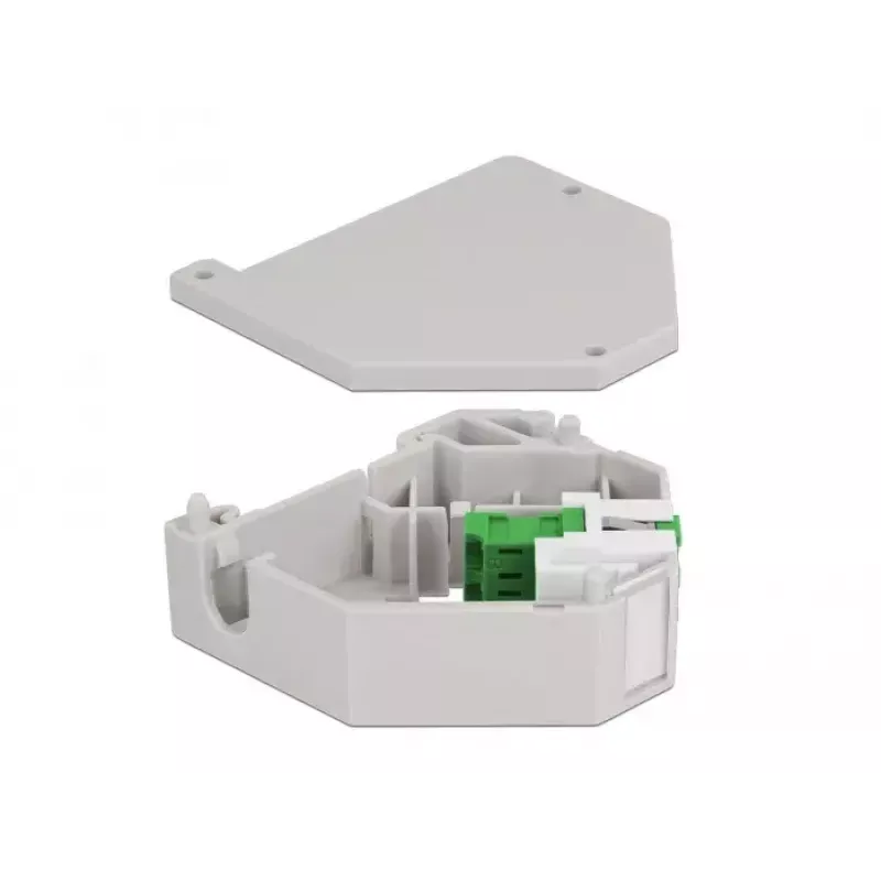 Keystone-moodul DELOCK 87192 — LC–LC duplex, värvid Roheline/Hall/Valge, 60,1×59,4×21,6 mm