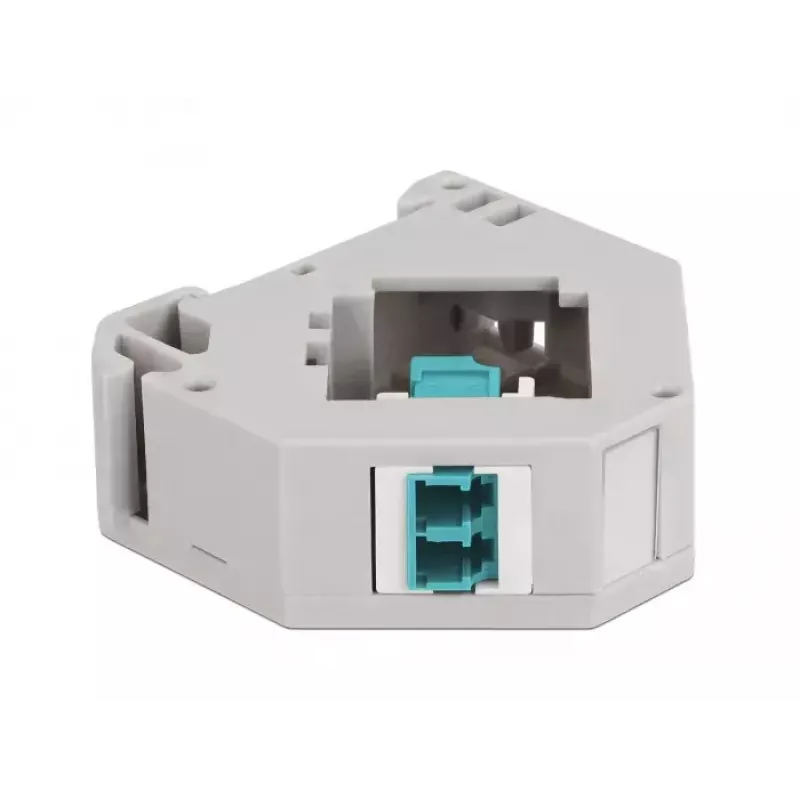 Keystone module DELOCK 87194 with LC to LC connectors, aqua/hall/Valge, 60.1×59.4×21.6 mm