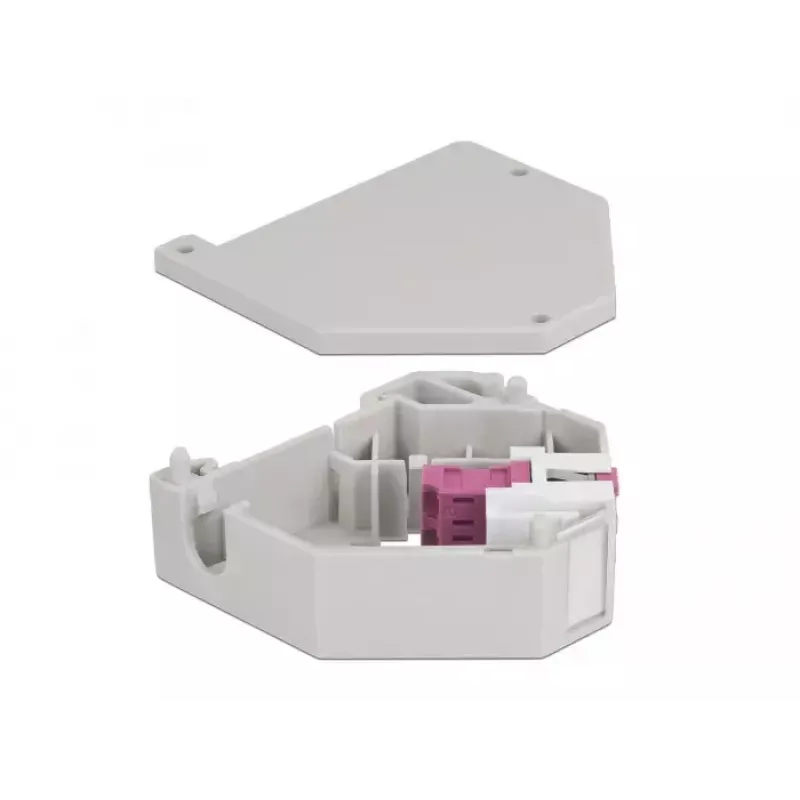 Keystone-moodul DELOCK 87195 LC-LC pistikutega, hall/violetne/valge, 60,1×59,4×21,6 mm