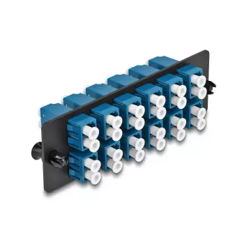 DeLOCK kiudoptiline adapterpaneel LC Duplex UPC 12 porti sinine
