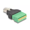 DeLOCK RJ50 isane klemmiploki adapter koos surunupuga 11 kontaktiga klemmiplokiga
