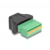 DeLOCK RJ50 emane klemmiplaadi adapter surunupuga 11 kontaktiga klemmiplokk