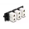 DeLOCK Keystone adapterpaneel 6 pordiga must lame RJ-45