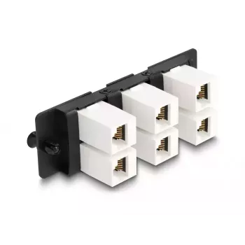 DeLOCK Keystone adapterpaneel 6 pordiga must lame RJ-45