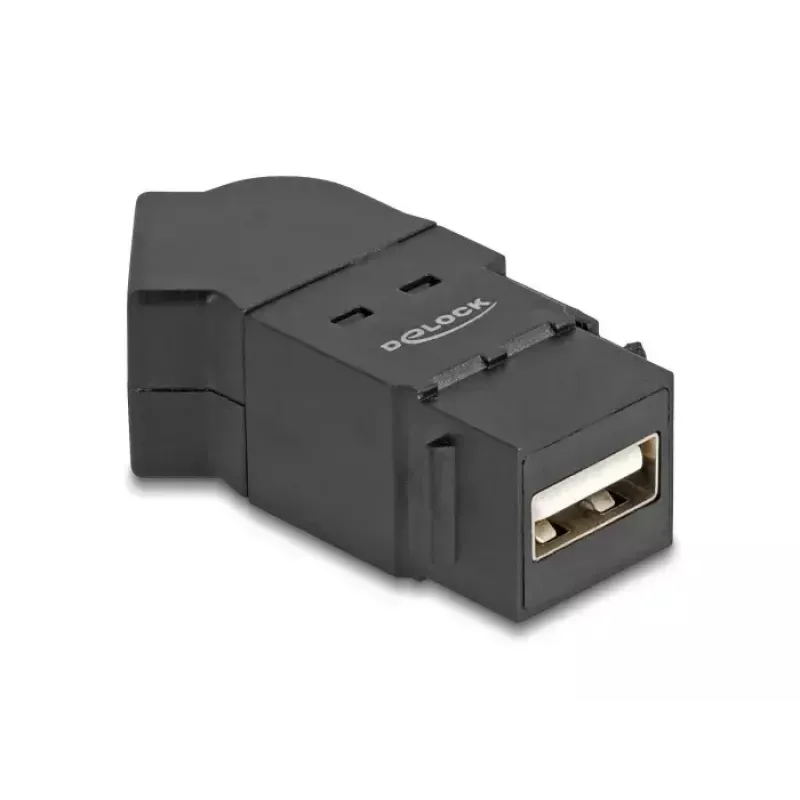DeLOCK USB 2.0 tüüp-A paneelikinnitus pesaemale tüüp-A pesaemale 45° nurga all must