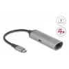 DELOCK 81591 USB USB-C jaotur RJ-45 2,5/5 Gbps Etherneti ja USB USB-C toiteedastusega 140 W, alumiinium, antratsiit/must