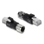 Adapter M12 X-koodiga 8-kontaktiline emane RJ45-pistikule, DELOCK 90834, kullatud kontaktidega, must