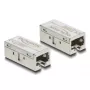 Adapter Coupler RJ45 jack-to-jack Cat.6A metallist — DELOCK, lame, hõbedane, 15.6×33.1×13.1 mm