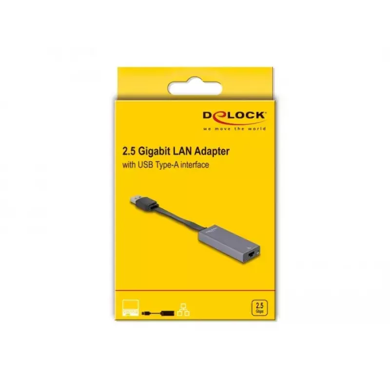 DeLOCK 66247 kaabel-adapter RJ-45 USB A Hall 0,09 m