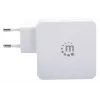 Manhattan sein-/toiteadapter (Euro 2-kontaktiline), USB-C- ja USB-A-pordid, USB-C väljund: 45 W / 3 A, USB-A väljund: 2,4 A, valge, kolmeaastane garantii, karp