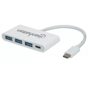 Manhattan USB-C dokk/jaotur, pordid (x4): USB-A (x3) ja USB-C, 5 Gbps (USB 3.2 Gen 1 ehk USB 3.0), toiteedastusega (60 W) USB-C porti (märkus: vajalik on täiendav USB-C seinaklaadija ja USB-C kaabel), universaalne kõikidele seadmetele, SuperSpeed USB, 3-aastane garantii