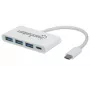 Manhattan USB-C dokk/jaotur, pordid (x4): USB-A (x3) ja USB-C, 5 Gbps (USB 3.2 Gen 1 ehk USB 3.0), toiteedastusega (60 W) USB-C porti (märkus: vajalik on täiendav USB-C seinaklaadija ja USB-C kaabel), universaalne kõikidele seadmetele, SuperSpeed USB, 3-aastane garantii