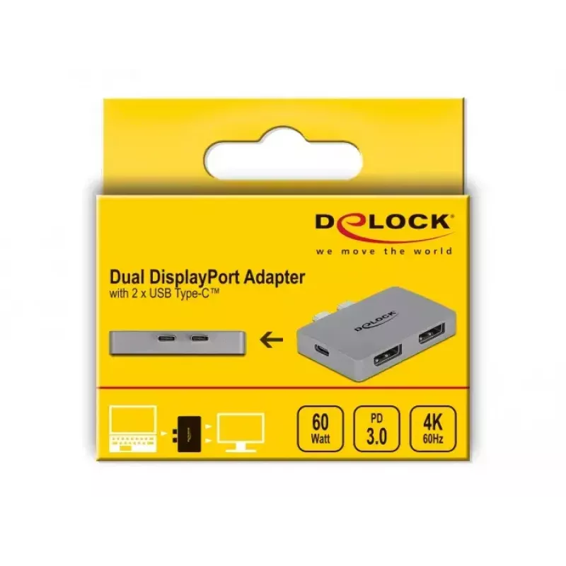 Kahekordne DisplayPort-adapter DeLOCK 64001 MacBookile