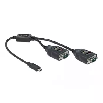 Jadakaabel DeLOCK 90494 USB USB-C RS-232 DB9 Must 0,35 m
