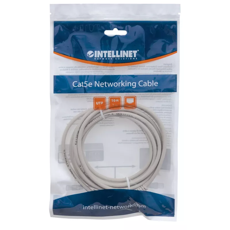 Intellineti võrguparanduskaabel, Cat6, 15 m, hall, CCA, U/UTP, PVC, RJ45, kullatud kontaktid, tõmbevaba, kaitsehülsiga, eluaegne garantii