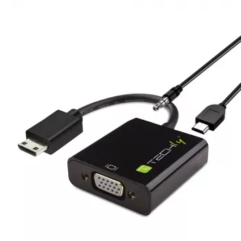 Techly muundur HDMI Mini C VGA-ks IDATA HDMI-VGA4, VGA (D-Sub), HDMI tüüp C (Mini), isane, emane, 1920 x 1080 pikslit, 1080p, 720p, 480p