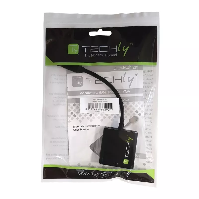 Techly muundur HDMI Mini C VGA-ks IDATA HDMI-VGA4, VGA (D-Sub), HDMI tüüp C (Mini), isane, emane, 1920 x 1080 pikslit, 1080p, 720p, 480p