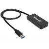 Manhattan USB-A–HDMI adapterkaabel, 60 cm, isane–emane, 5 Gbit/s (USB 3.2 Gen1 e. USB 3.0), 2560×1440 @ 32-bitine värv, Full HD video 1080p@16:9, must, blister