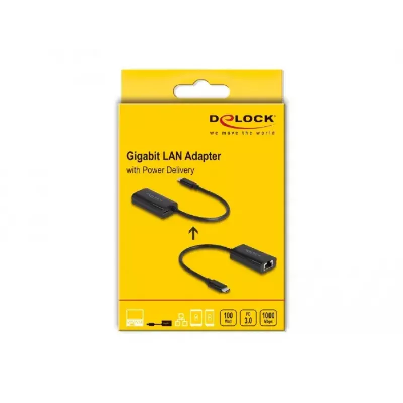 DeLOCK 61026 kaabel-adapter USB C RJ45 must