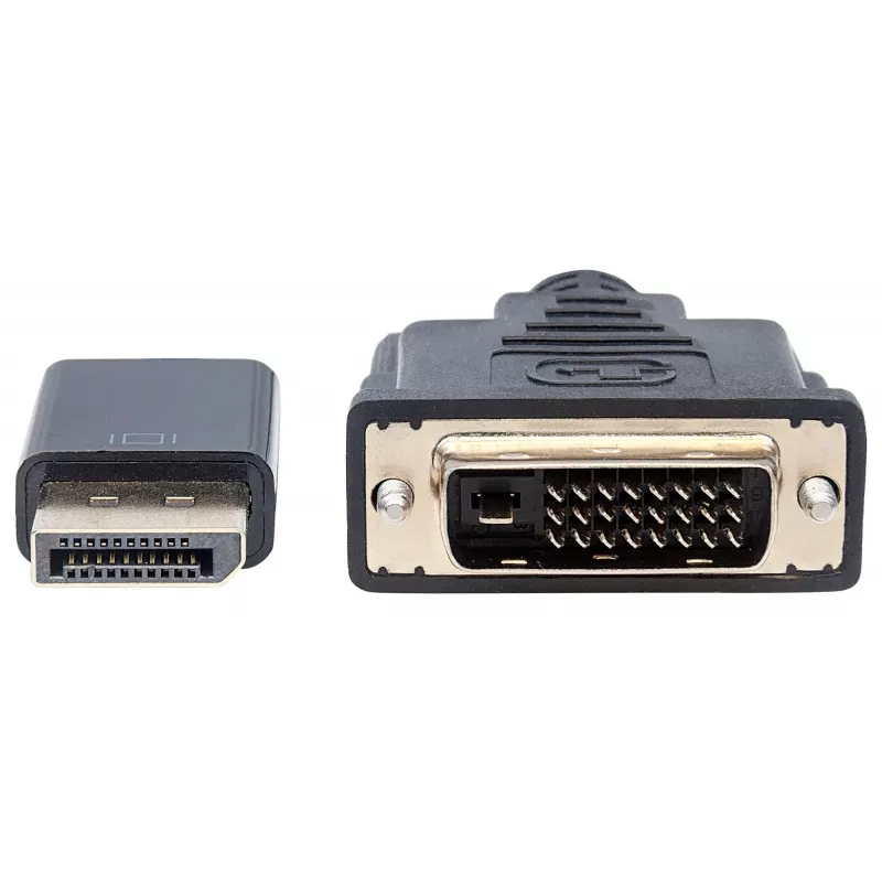 Manhattan DisplayPort 1.2a DVI-D 24+1 kaabel, 1080p@60Hz, 3m, isane-isanele, passiivne, ühildub DVD-D-ga, must, kolmeaastane garantii, ekvivalent DP2DVIMM10-le.