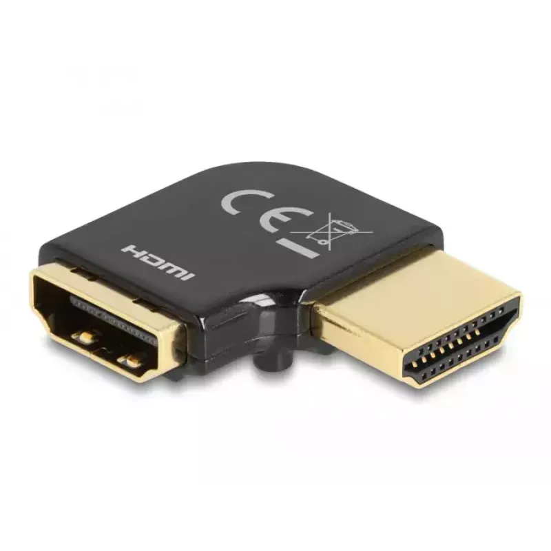 DeLOCK HDMI-adapter isane-emane 90° vasakule nurga all 8K 60 Hz metall