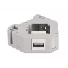 Keystone-moodul DELOCK 87163 — USB A kuni USB A, hall/valge, 60.1×59.4×21.6 mm