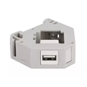 Keystone-moodul DELOCK 87163 — USB A kuni USB A, hall/valge, 60.1×59.4×21.6 mm