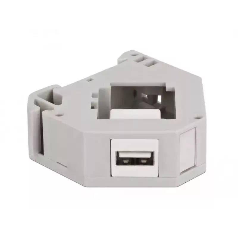 Keystone-moodul DELOCK 87163 — USB A kuni USB A, hall/valge, 60.1×59.4×21.6 mm